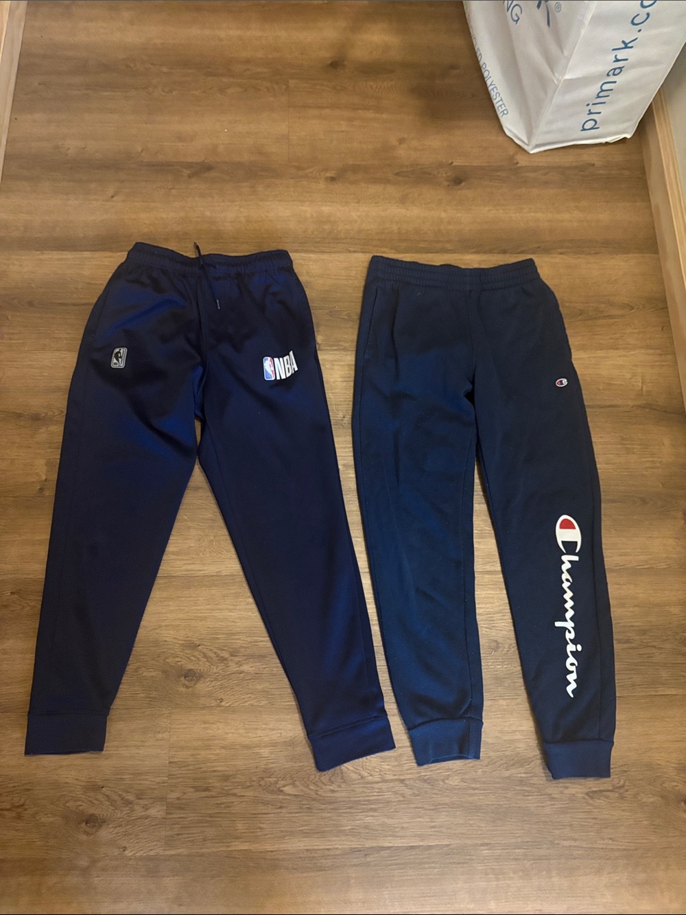 Champion Kids Navy Blue Jogger Pants with NBA & Script Logos